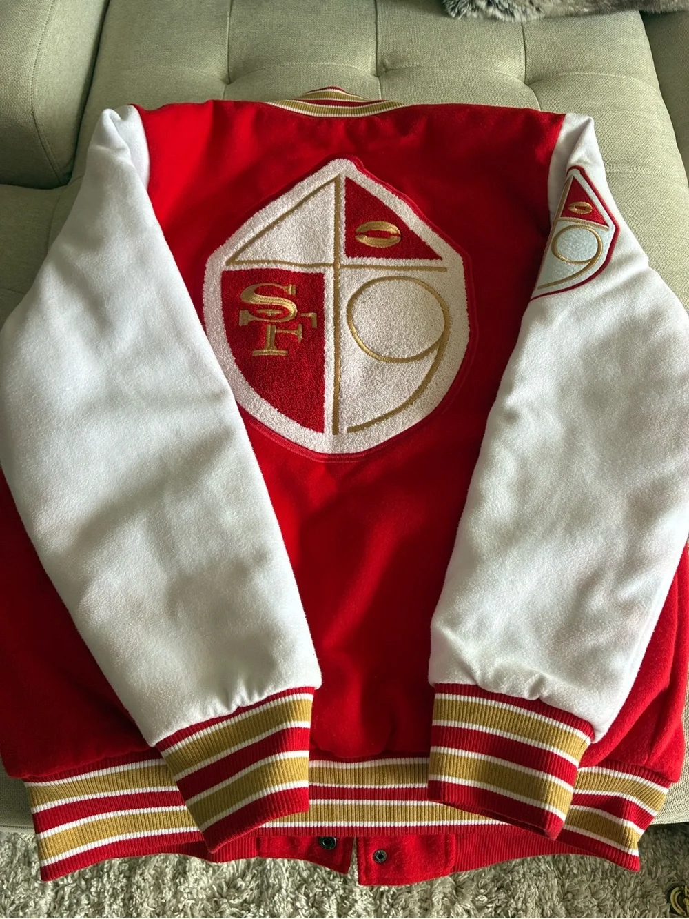 NFL Red & White Kids San Francisco 49er Letterman Jacket